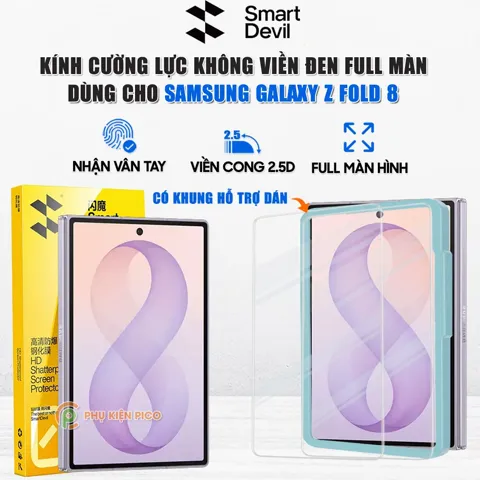 Kính cường lực màn ngoài trong suốt không viền đen, có khung hỗ trợ dán